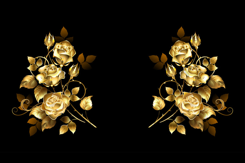 symmetrical-composition-of-gold-roses