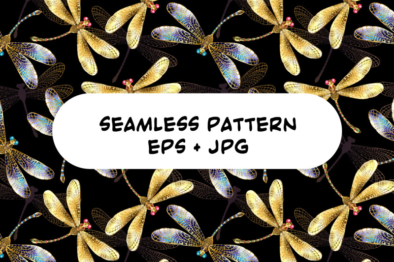 seamless-pattern-with-golden-dragonflies