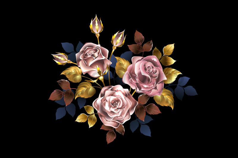 small-bouquet-of-pink-gold-roses