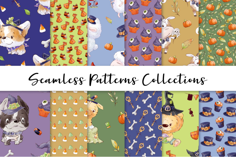 cute-halloween-animals-set-of-seamless-patterns-digital-paper