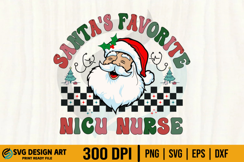 christmas-nicu-nurse-svg-retro-santa