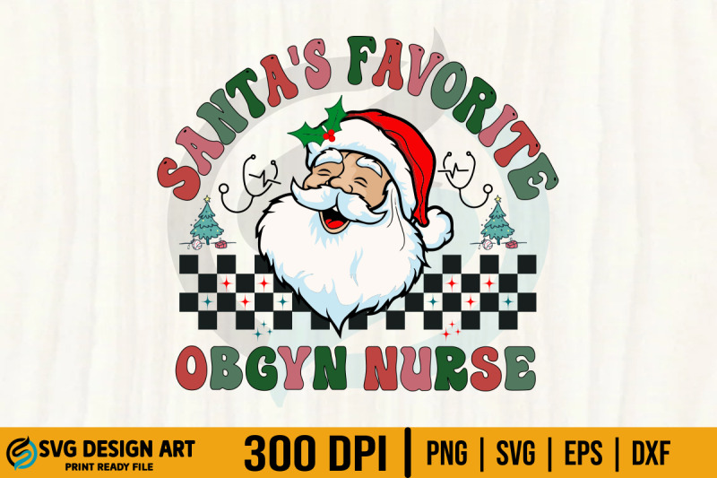 christmas-obgyn-nurse-svg-retro-santa