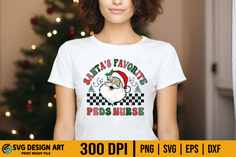 christmas-peds-nurse-svg-santas-favorite-retro-t-shirt
