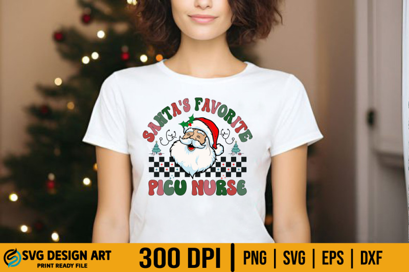 christmas-picu-nurse-svg-santas-favorite-retro-t-shirt