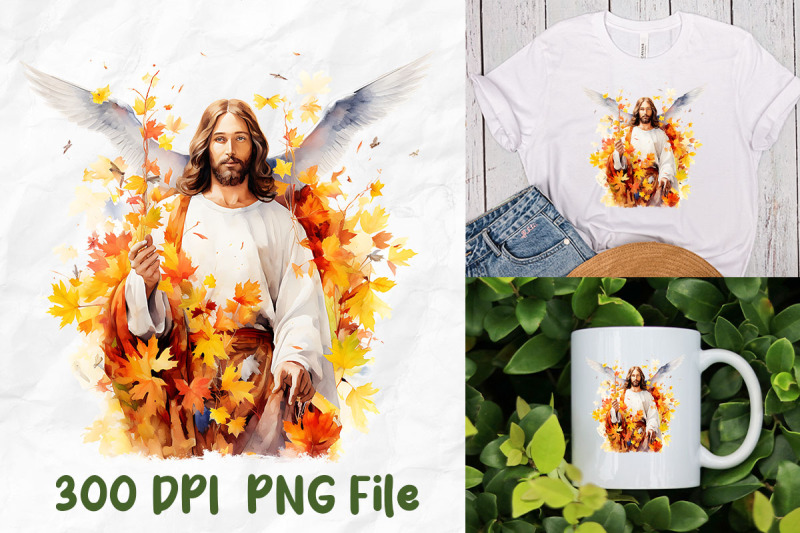 jesus-christ-angel-wing-heaven-fall-leaf