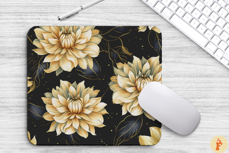 elengant-gold-dahlia-floral-mouse-pad