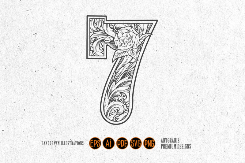 elegant-number-7-monogram-logo-flourish-monochrome