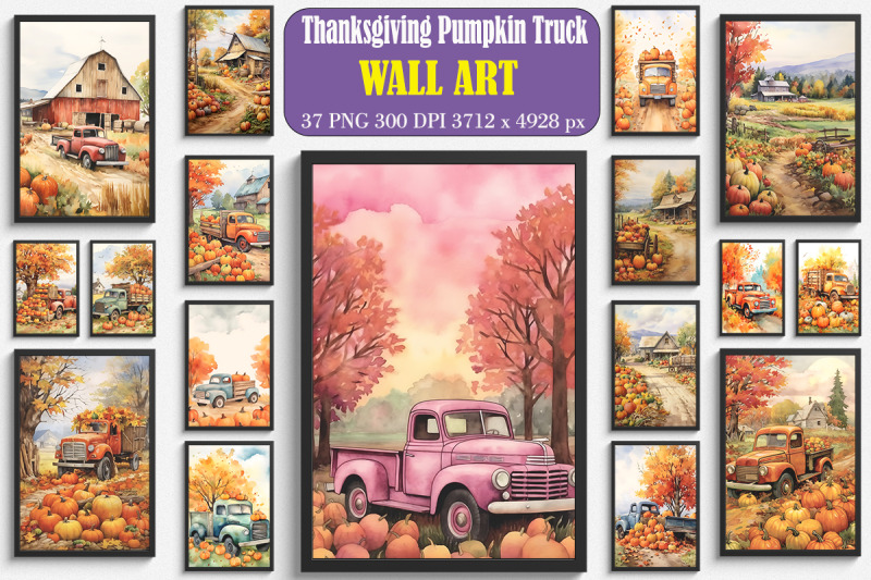 thanksgiving-pumpkin-truck-wall-arts