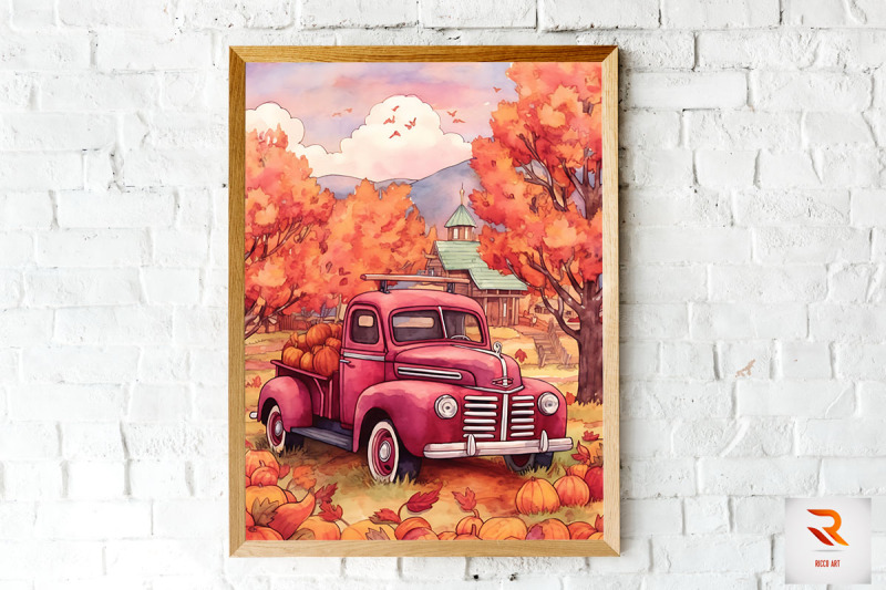 beautiful-pumpkin-truck-autumn-wall-art