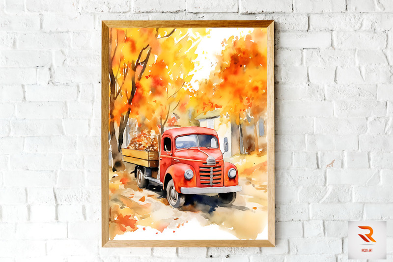 red-truck-happy-autum-wall-art