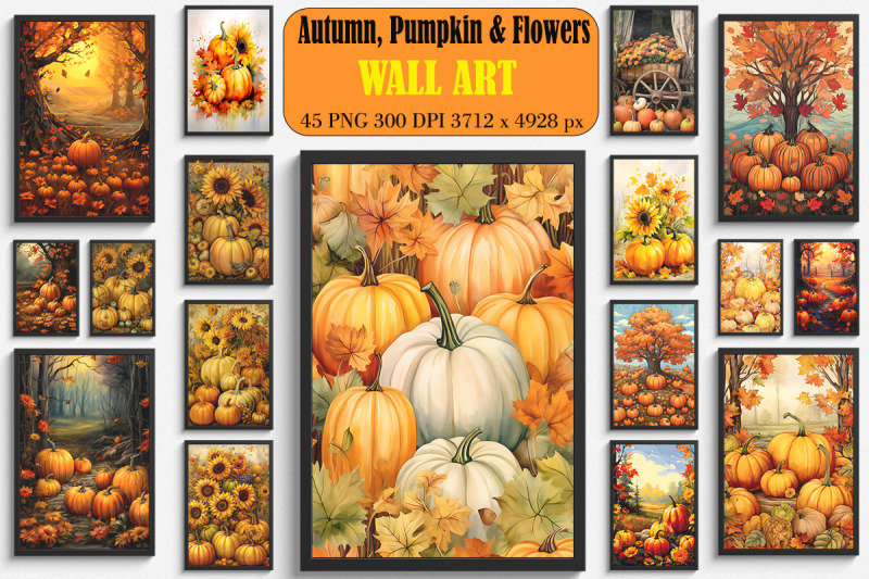 autumn-pumpkin-amp-flowers-wall-art