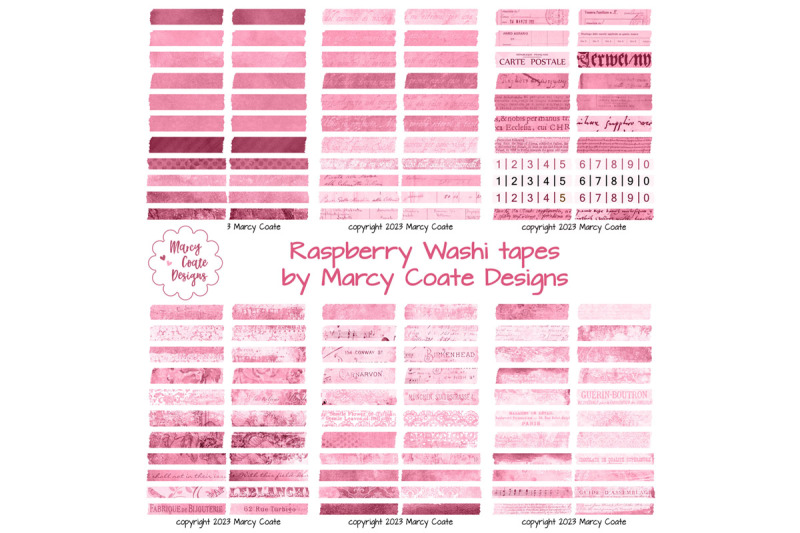 raspberry-pink-digital-washi-tape-printable