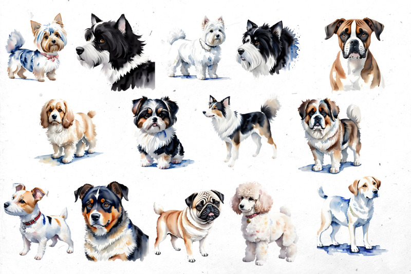 64-dogs-watercolor-bundle-png-cliparts