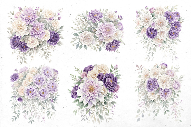 watercolor-violet-peonies-and-dahlias-bundle-png-cliparts