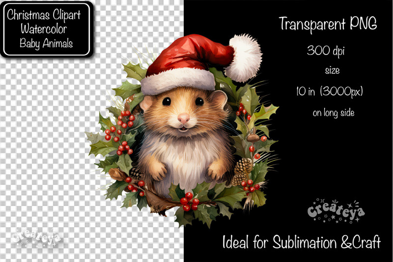 christmas-clipart-animal-illustration-watercolor-christmas-clipart-png