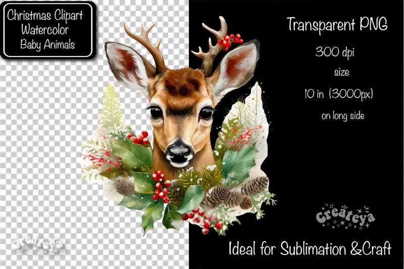 christmas-clipart-reindeer-illustration-watercolor-animal-christmas-cl