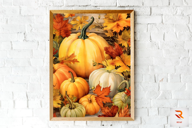 pumpkin-amp-autumn-leaves-wall-art