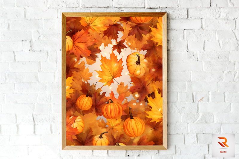 autumn-maple-leaves-amp-pumpkin-wall-art