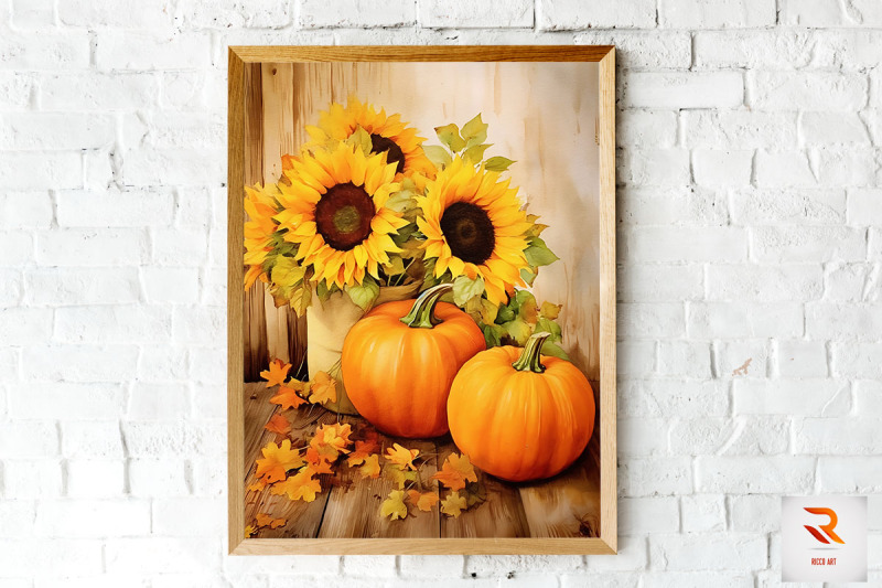 watercolor-pumpkin-amp-sunflowers-wall-art