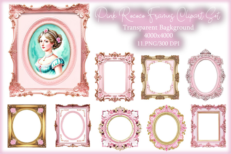 pink-rococo-frames-clipart