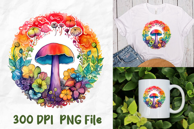 rainbow-hippie-retro-mushroom-flower