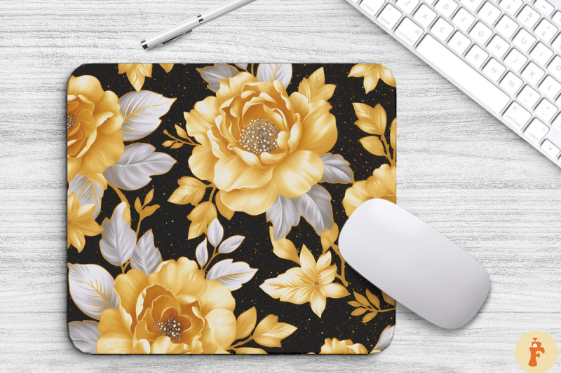 glamorous-gold-floral-bouquet-mouse-pad