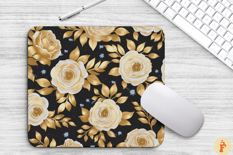 glamorous-gold-floral-bouquet-mouse-pad