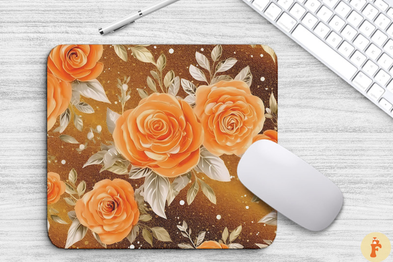 orange-and-gold-floral-bouquet-mouse-pad