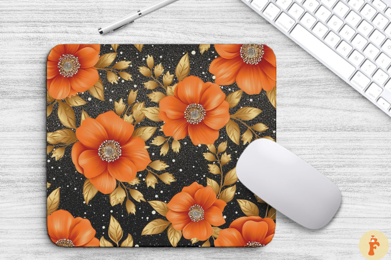 orange-and-gold-floral-bouquet-mouse-pad