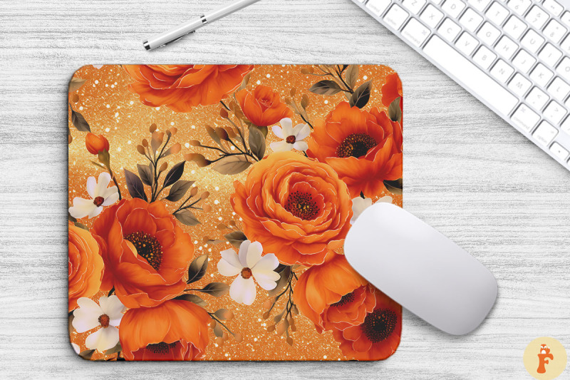 orange-and-gold-floral-bouquet-mouse-pad