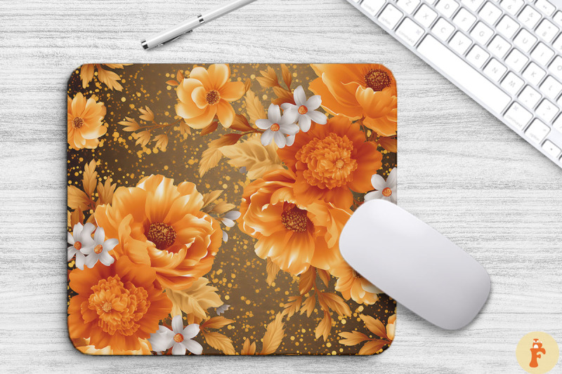 orange-and-gold-floral-bouquet-mouse-pad