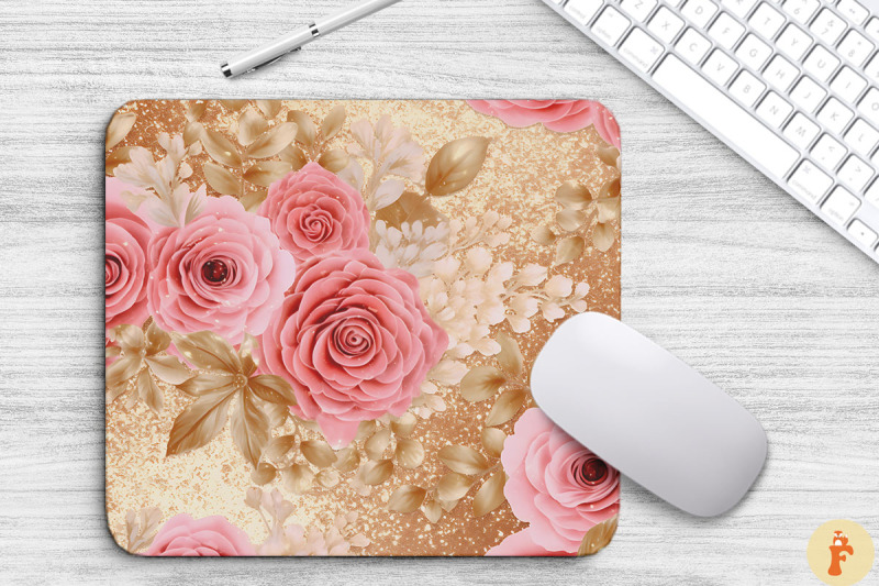 pink-and-gold-floral-bouquet-mouse-pad