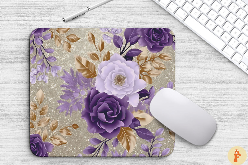 lilac-and-gold-floral-bouquet-mouse-pad