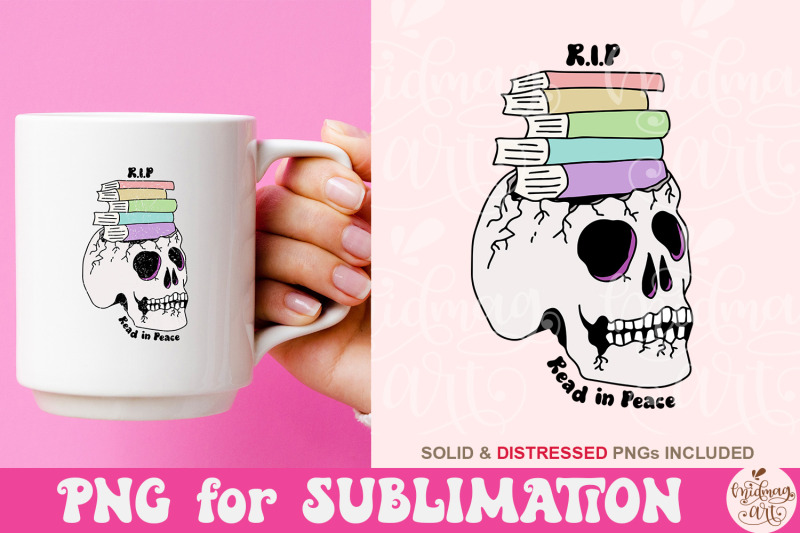 read-in-peace-png-book-lover-sublimation-trendy-png-cute-skull-png