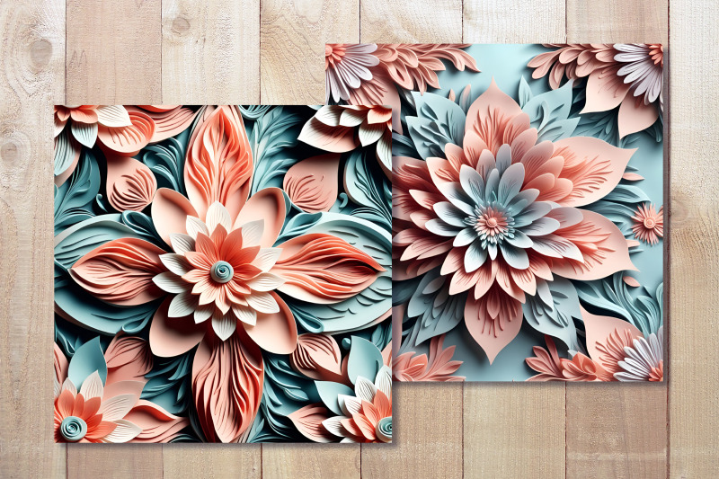 simple-3d-flower-digital-paper-pastel
