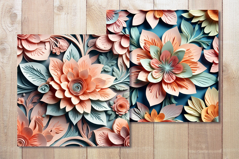 simple-3d-flower-digital-paper-pastel