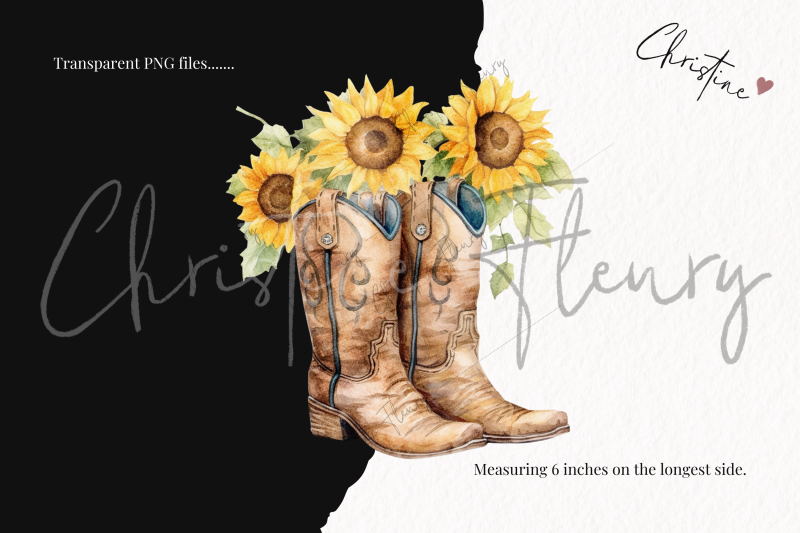 watercolor-sunflower-cowboy-boots-clipart