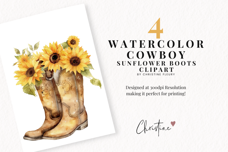 watercolor-sunflower-cowboy-boots-clipart