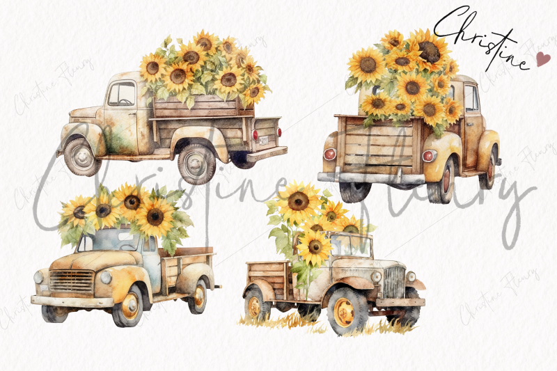 watercolor-sunflower-trucks-clipart