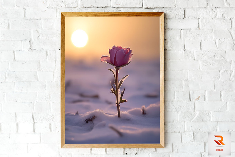 beautiful-flower-in-the-snow-wall-art