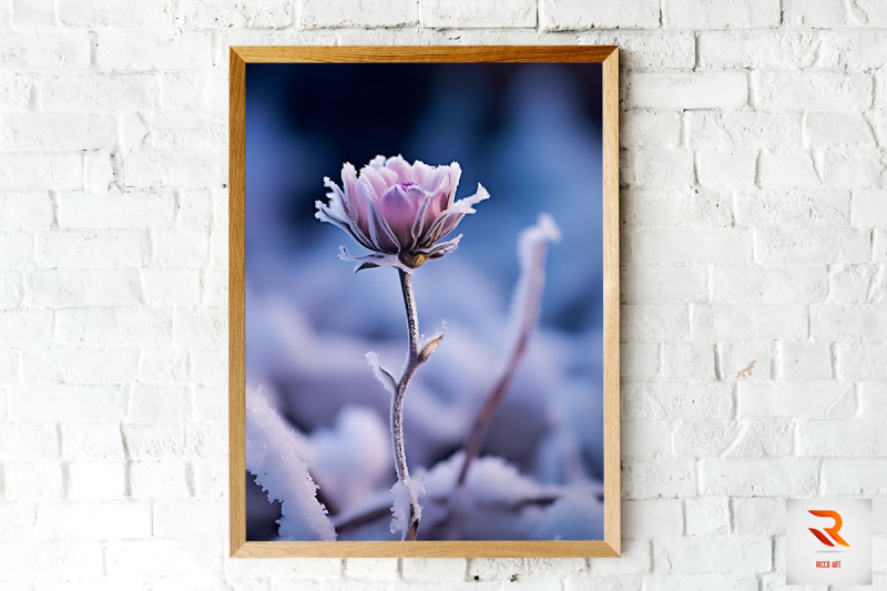 beautiful-flower-in-the-snow-wall-art