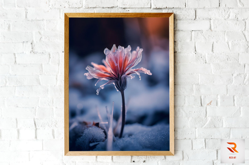 beautiful-flower-in-the-snow-wall-art