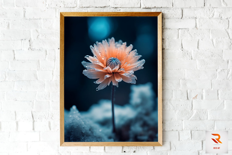 beautiful-flower-in-the-snow-wall-art