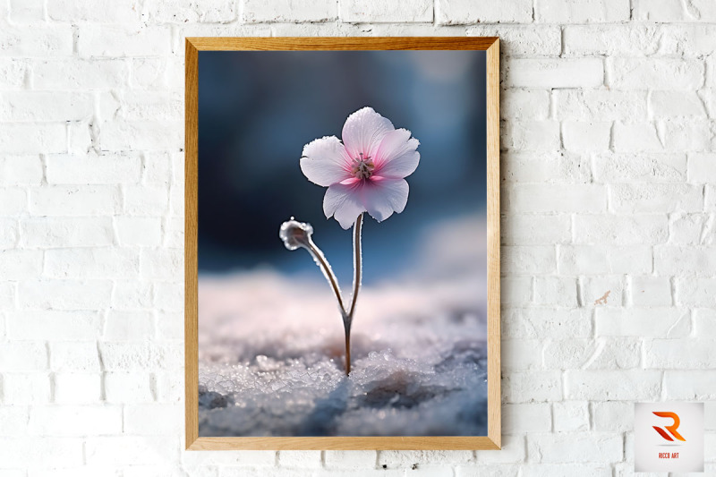 beautiful-flower-in-the-snow-wall-art