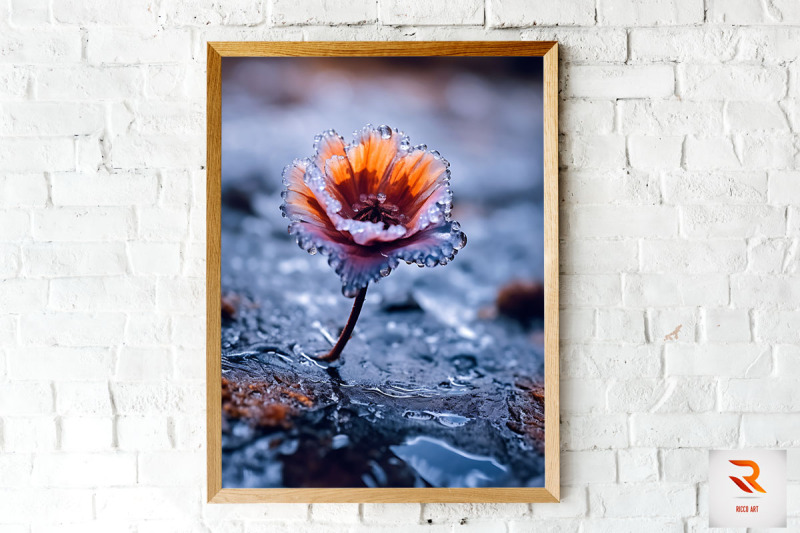 beautiful-flower-in-the-snow-wall-art