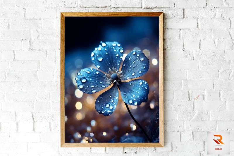 frozen-blue-flower-on-snow-wall-art