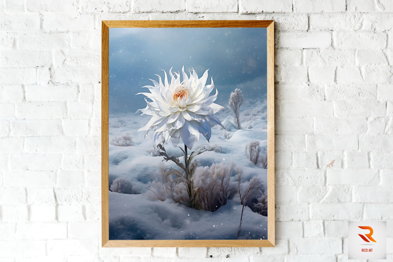 flower-blooming-in-the-snow-wall-art