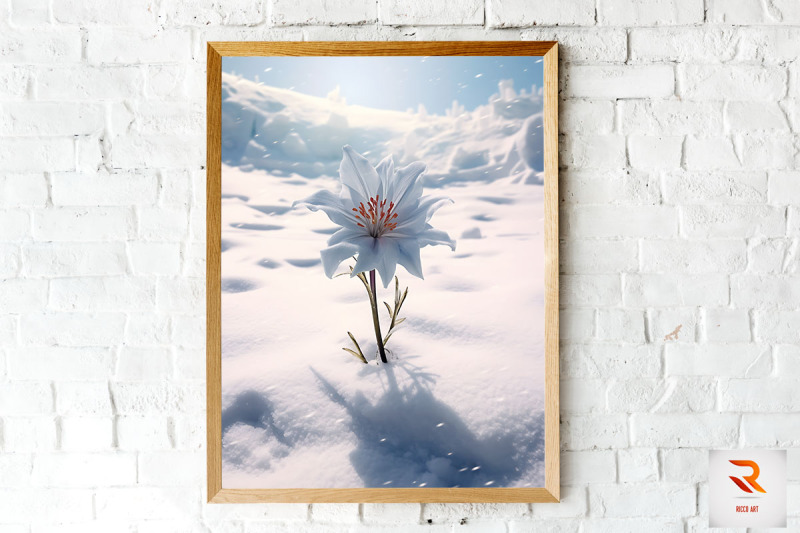 flower-blooming-in-the-snow-wall-art