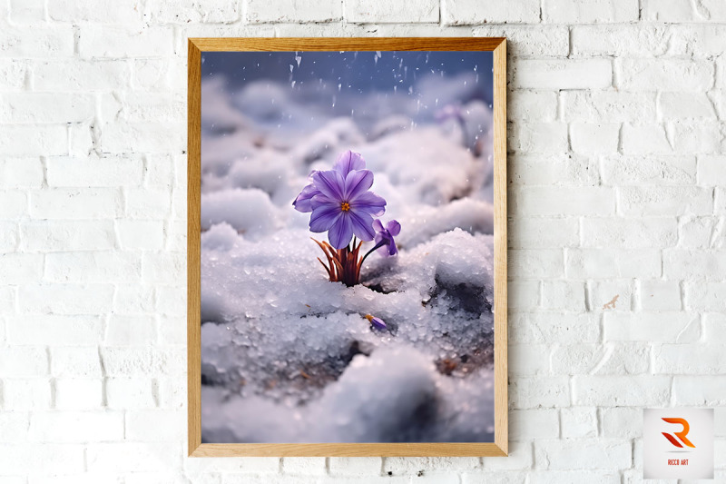 purple-flower-blooming-in-snow-wall-art