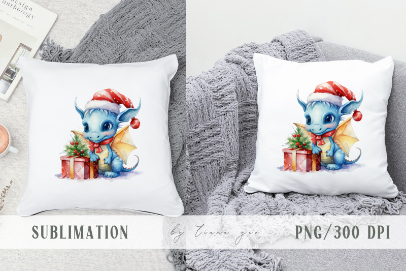 cute-christmas-dragons-with-gift-box-clipart-4-png-files